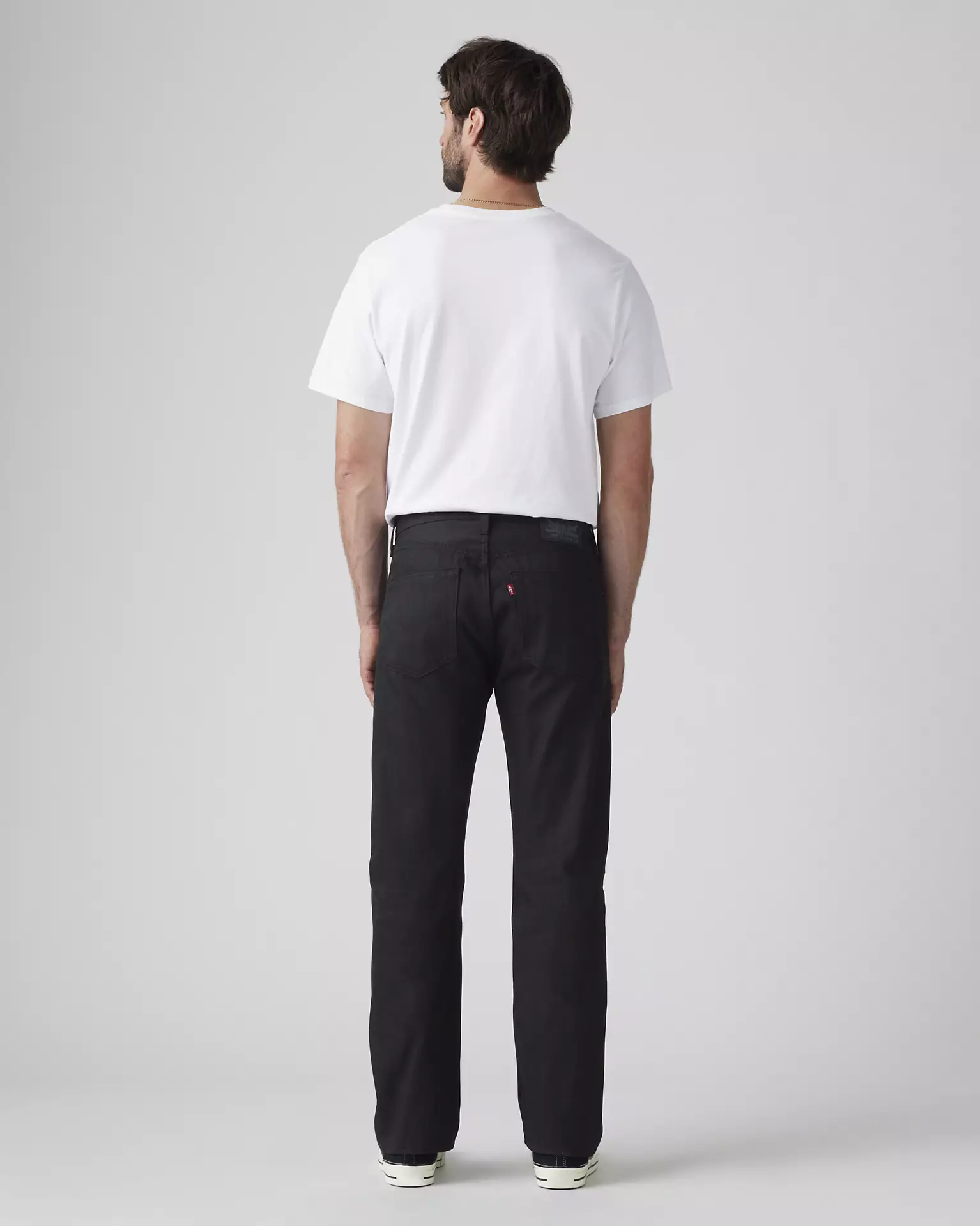 Levi’s 501 Original Shrink-to-Fit Men’s Jeans back view on model in black