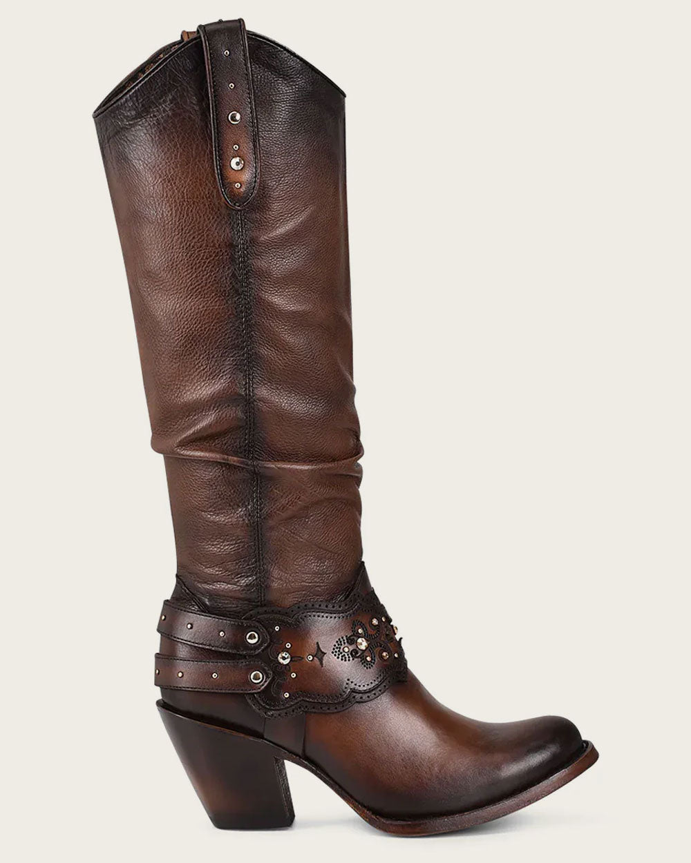 Moroni Moka Laser & Crystals Round Toe Boot