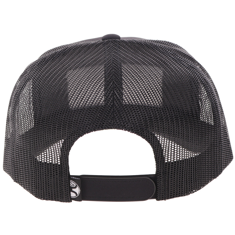 Hooey Rank Stock Black Hat back view with snapback closure