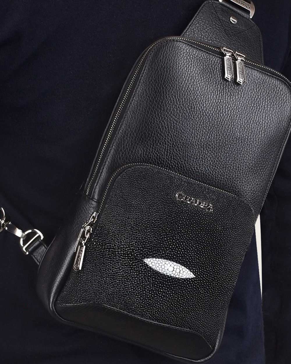 Black Leather Shoulder Bag