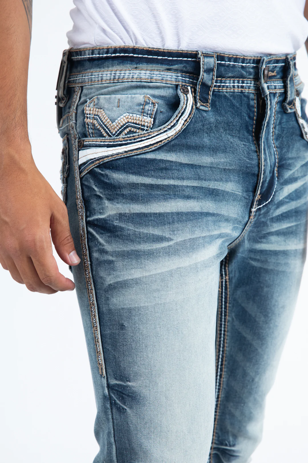 Holt Men's Blue Slim Boot Cut Jeans