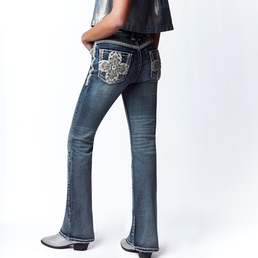 Embroidered Bootcut Jeans
