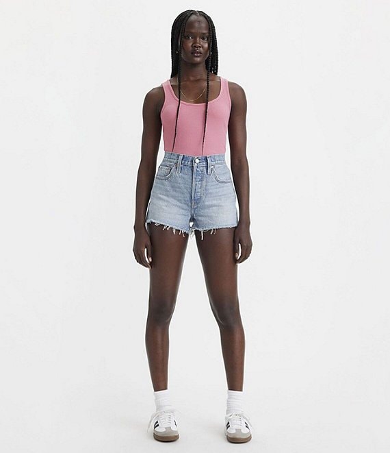 Levi's® 501 High Rise Frayed Hem Cut Off Shorts