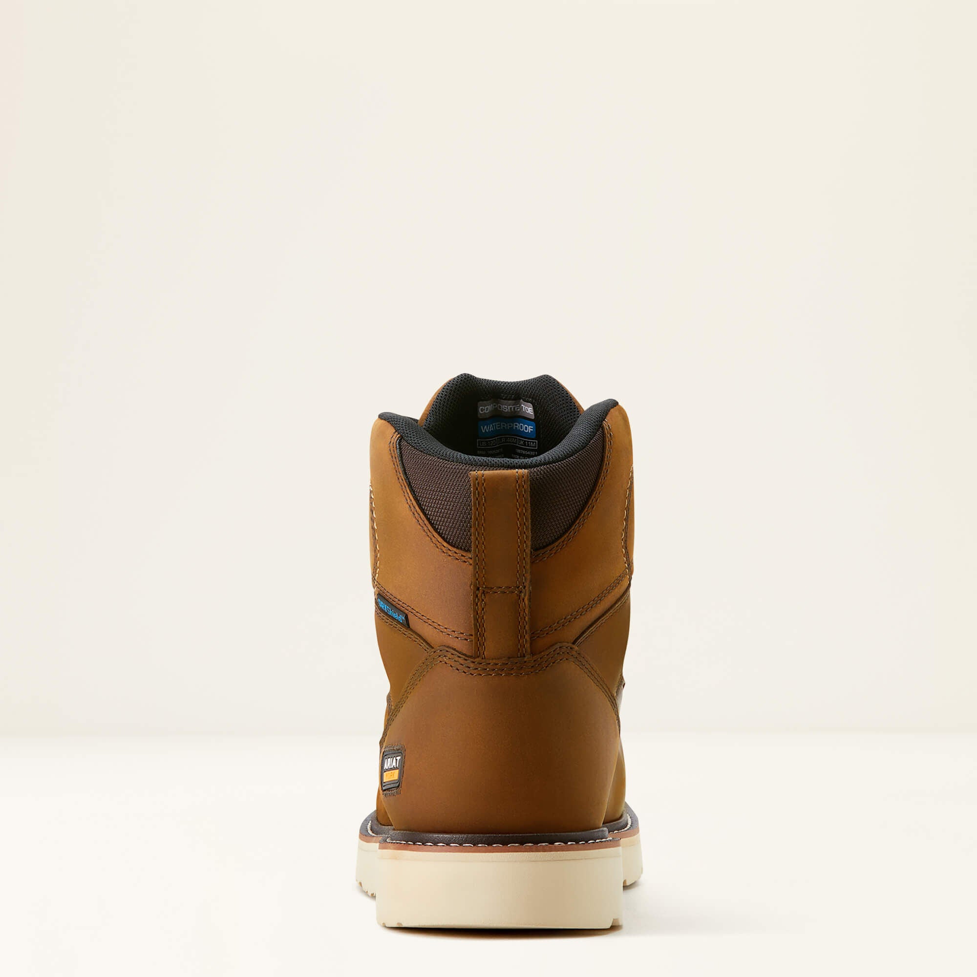 Ariat Rebar Wedge Moc Toe 6 inch Waterproof Composite Toe Work Boot back view