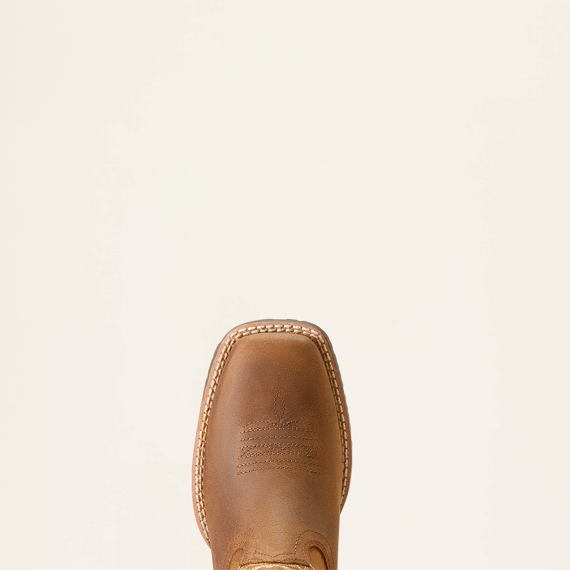 Front view of Ariat Youth Hybrid Rancher Western Boot showing toe shape