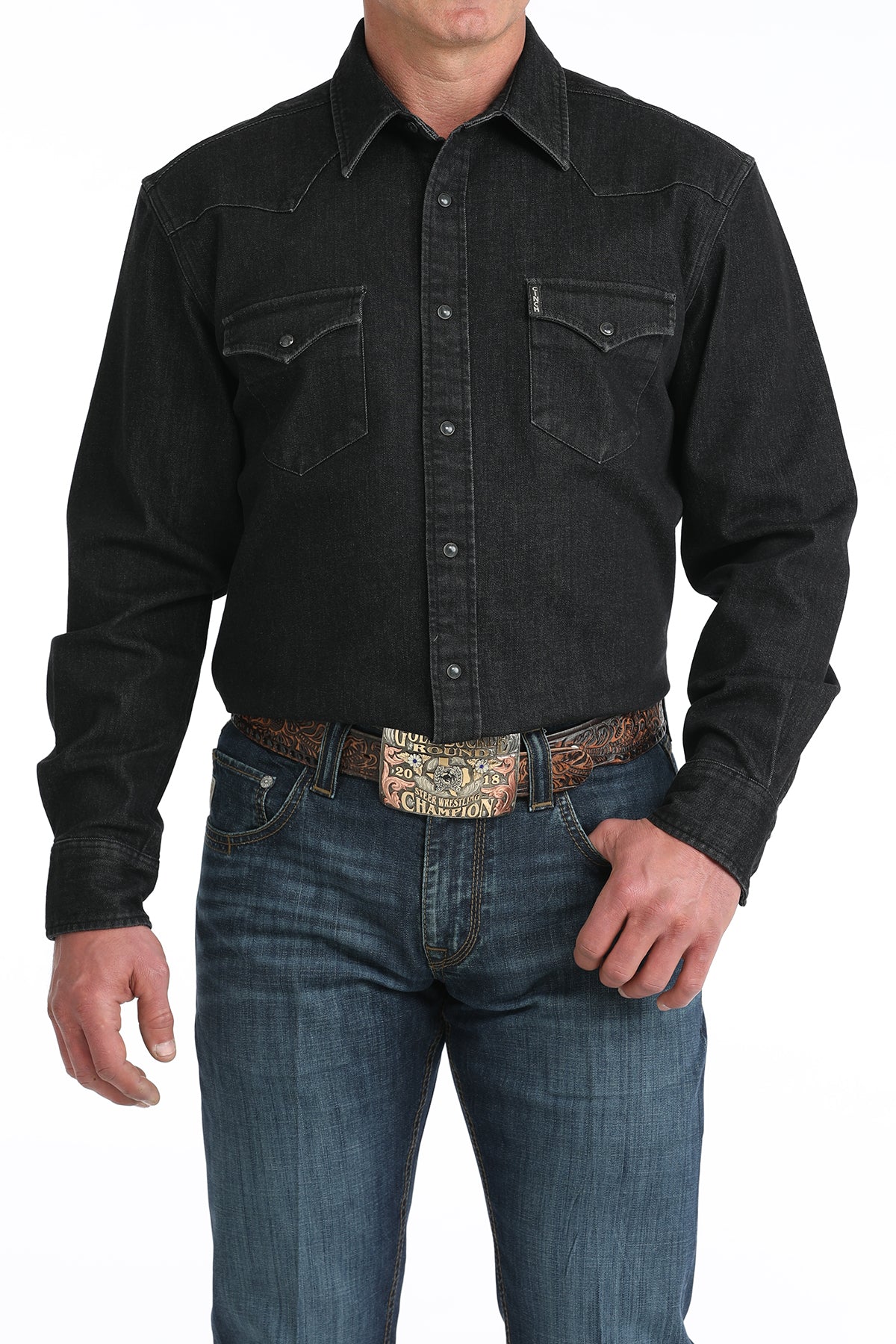 Cinch Men’s Long Sleeve Solid Modern Shirt