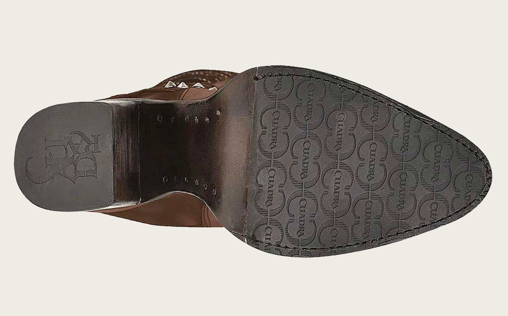 Braided Brown Leather Knee High Boots