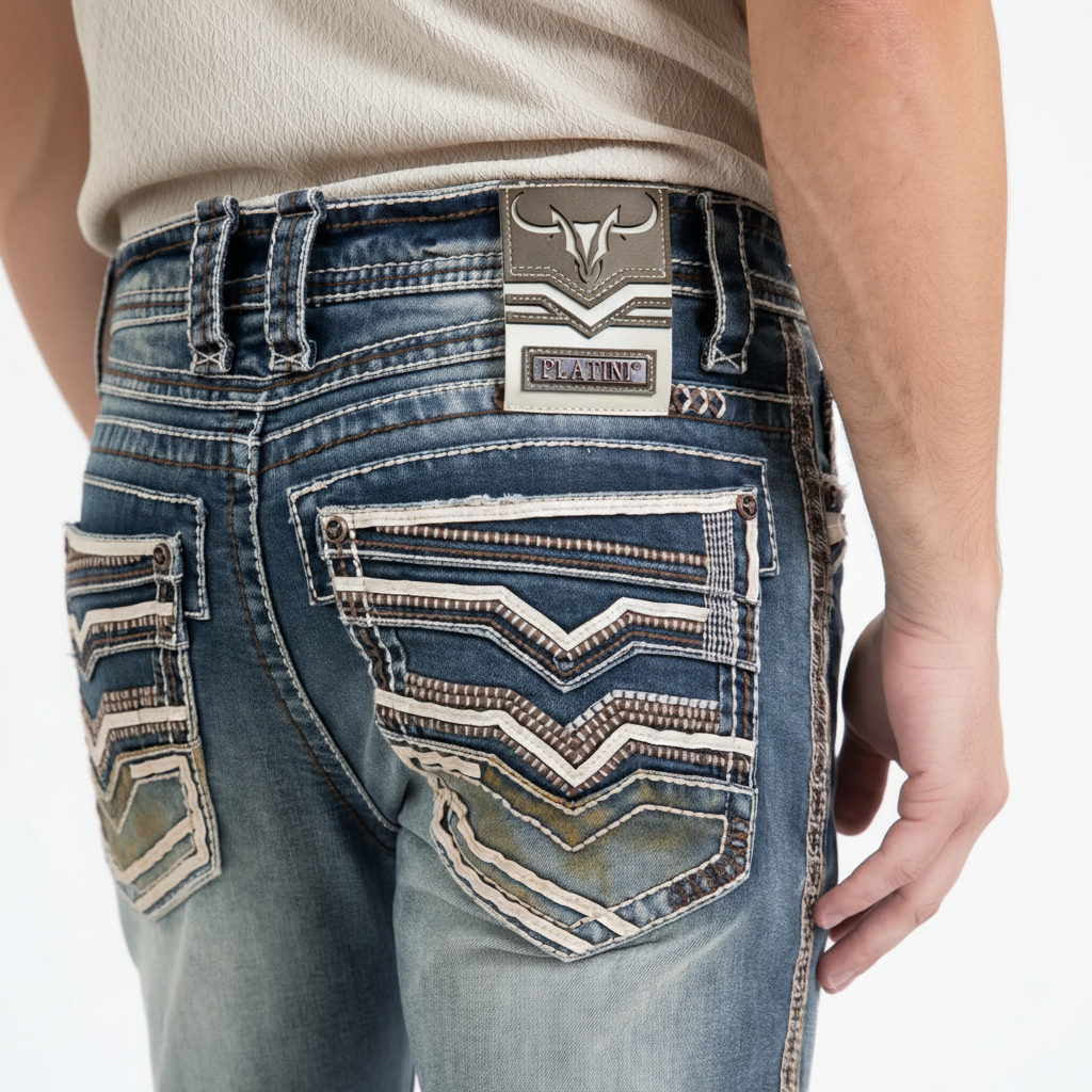 Holt Men's Dark Stone Slim Boot Cut Jeans