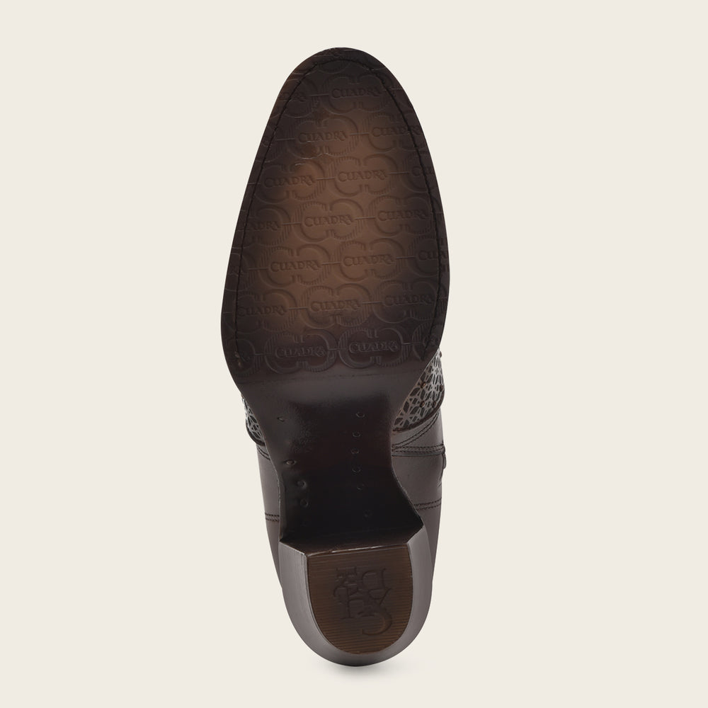 Ankle Honey Perforated Bootie With Crystals