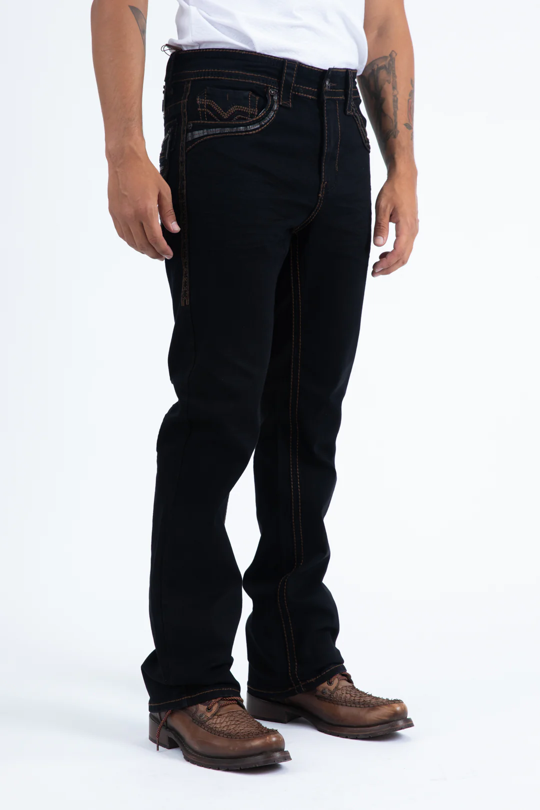 Holt Men's Black Slim Boot Cut Jeans