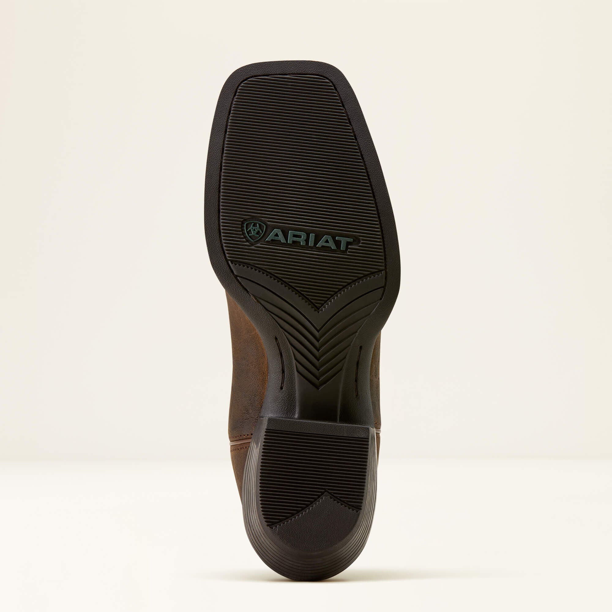 Outsole view of Ariat Sport Outfitter Wide Square Toe Cowboy Boot showing tread pattern