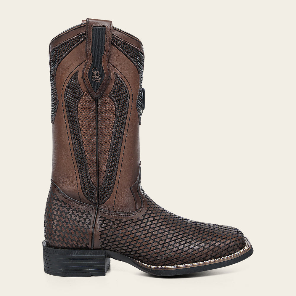 Bota de bovino color miel de rodeo Vaquero