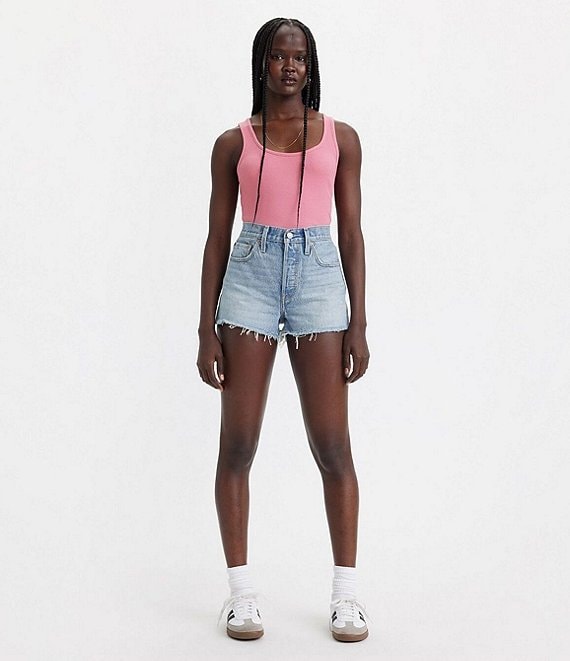Levi's® 501 High Rise Frayed Hem Cut Off Shorts