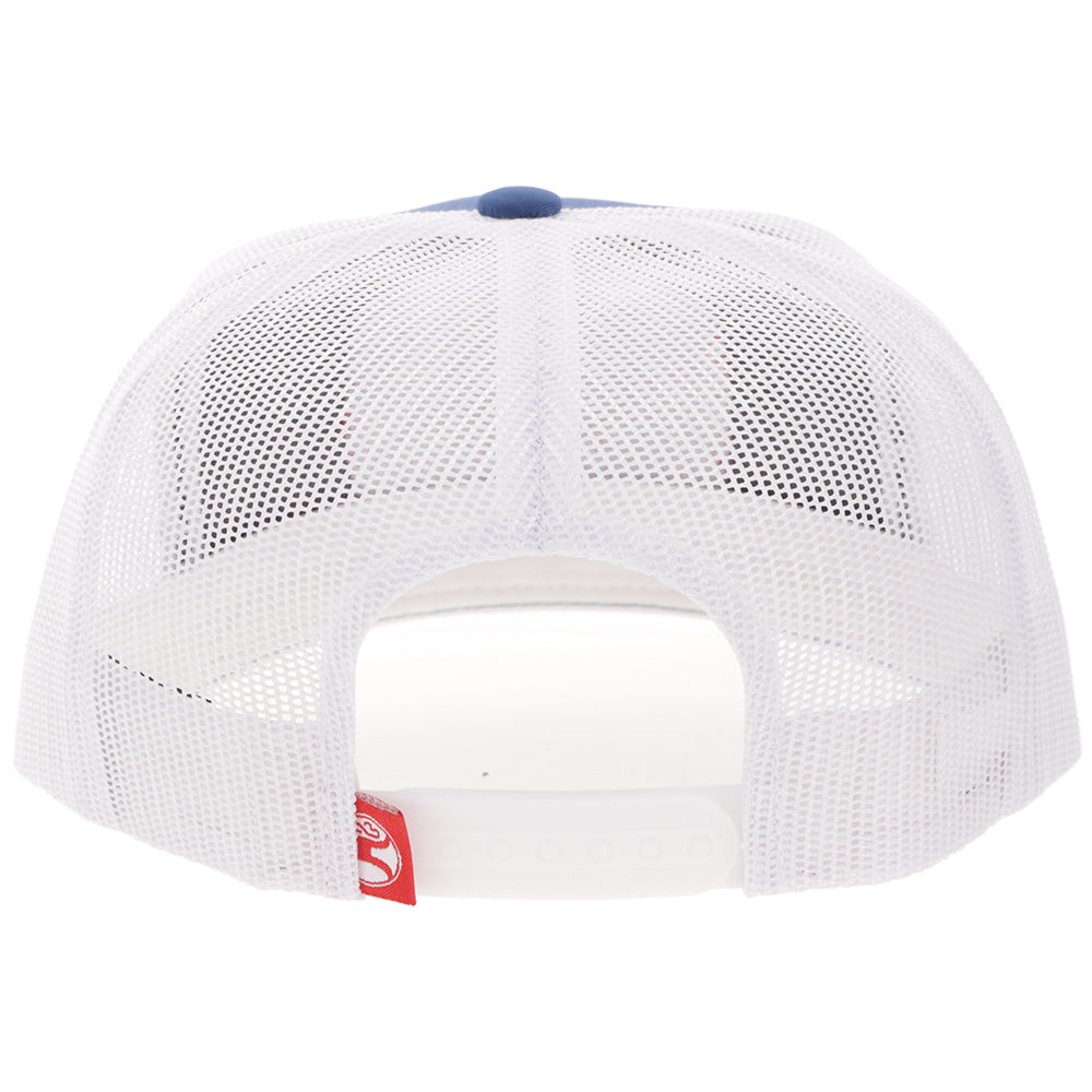 Hooey Salado Blue White Hat back view with snapback closure