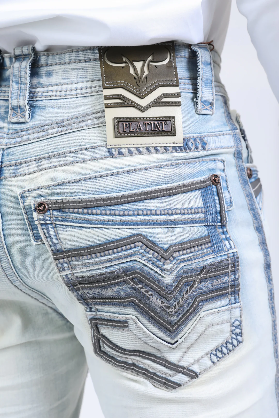 Holt Men's Light Blue Slim Boot Cut Jeans