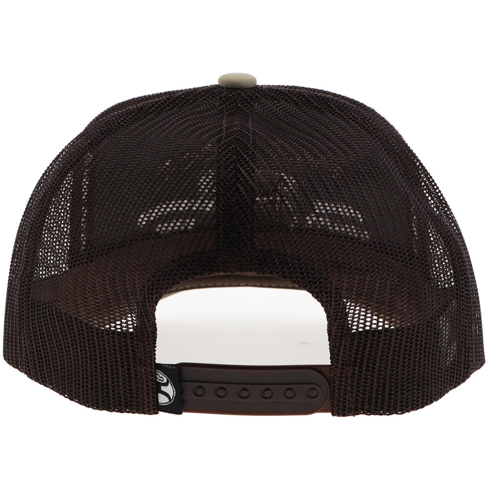 Hooey Rank Stock Tan Brown Stitching Hat back view with snapback closure