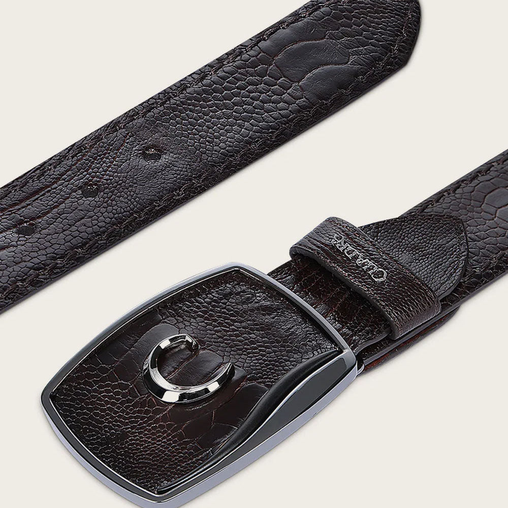 Men’s Genuine Ostrich Leg & Bovine Leather Belt