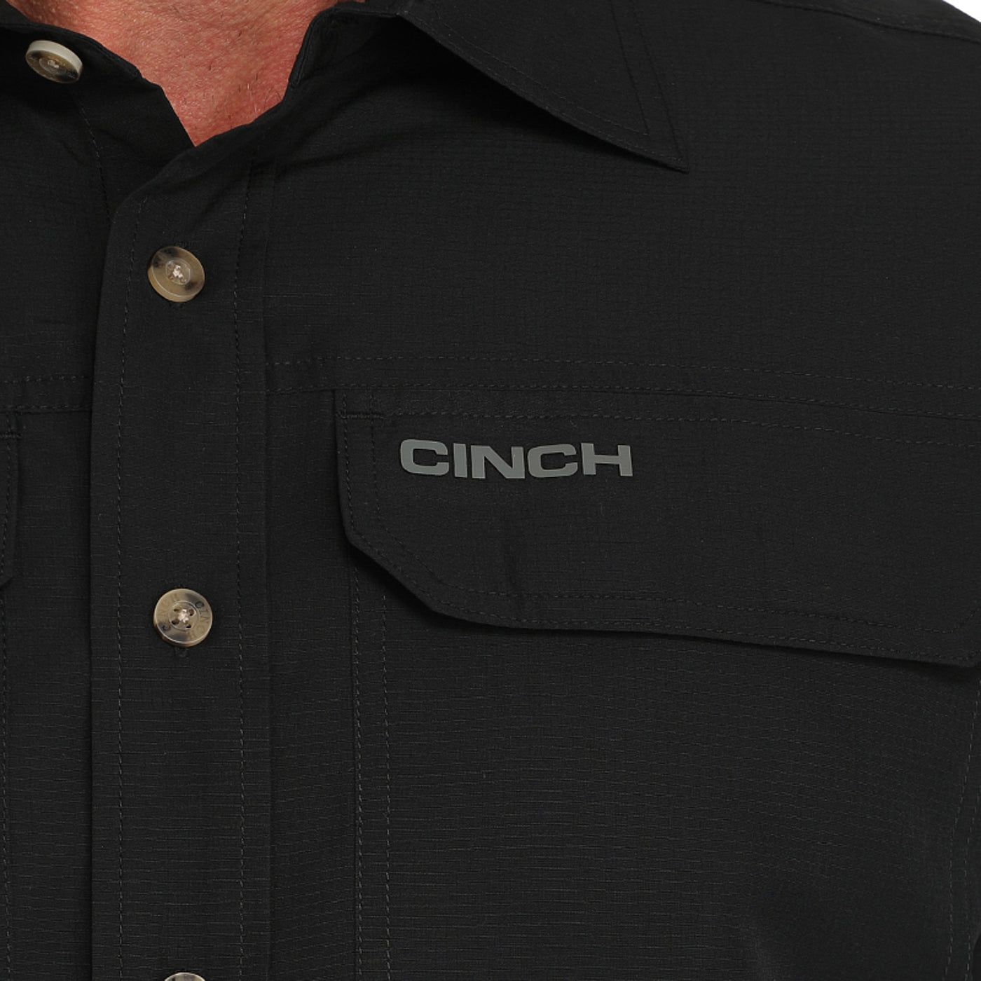 Arena Flex Black Short Sleeve Button Down Shirt