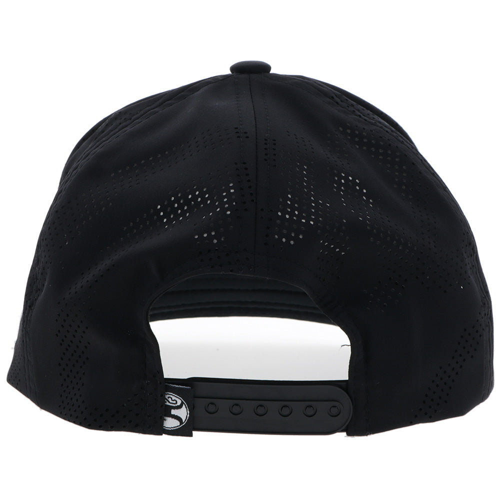 Hooey OG Black White Stitching Hat back view with snapback closure