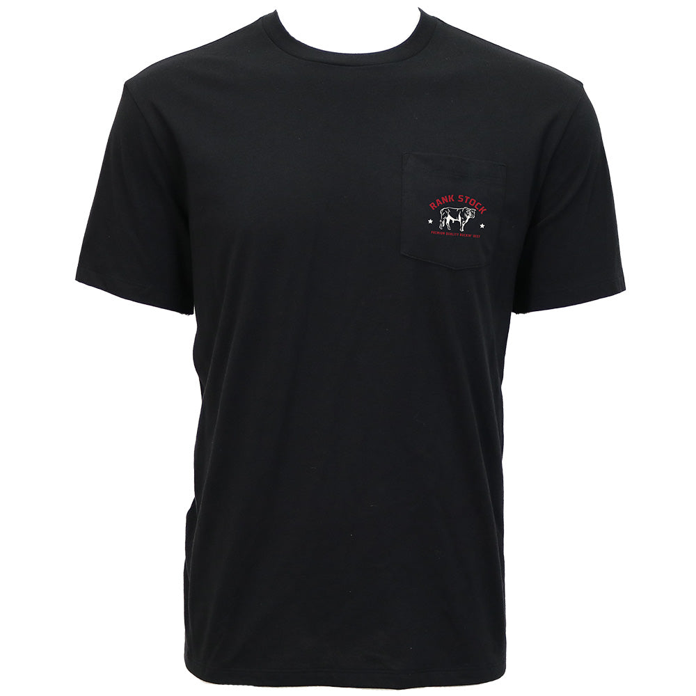 Hooey Charbray Black Rank Stock Pocket T-Shirt front view in black