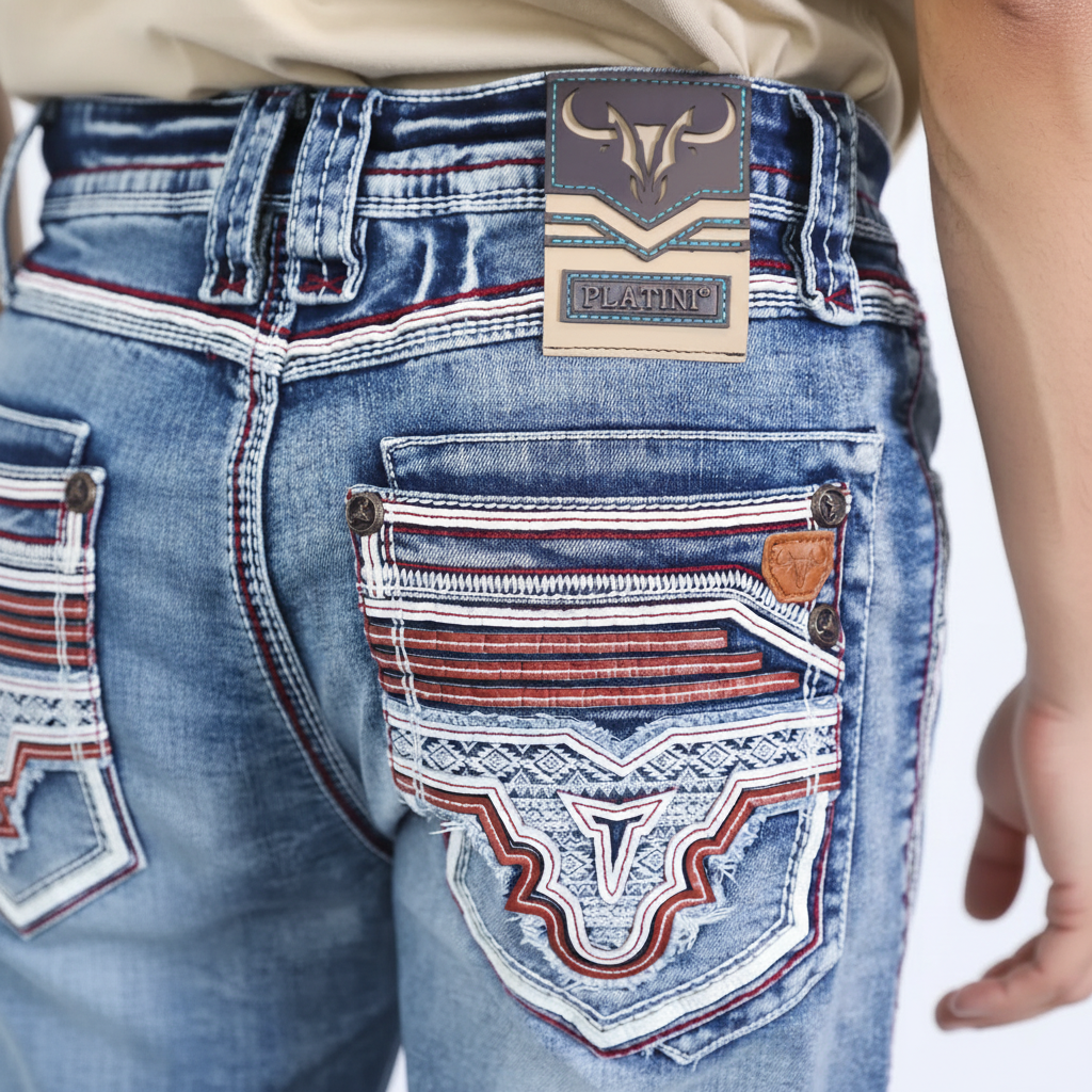 Vaqueros ajustados de corte bota azules para hombre de Holt