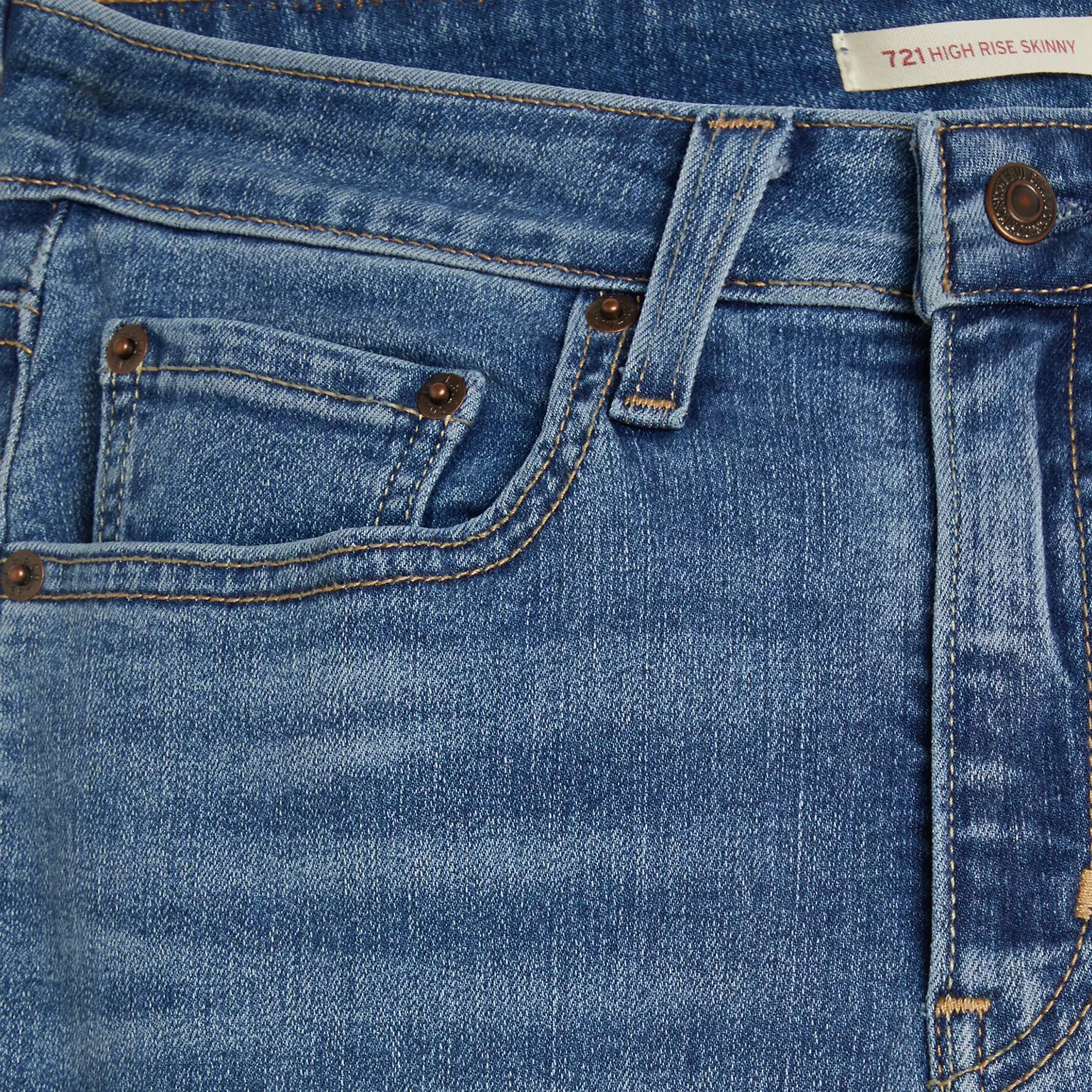 Close-up of back pocket detail on Levi’s 721 High-Rise Skinny Women’s Jeans