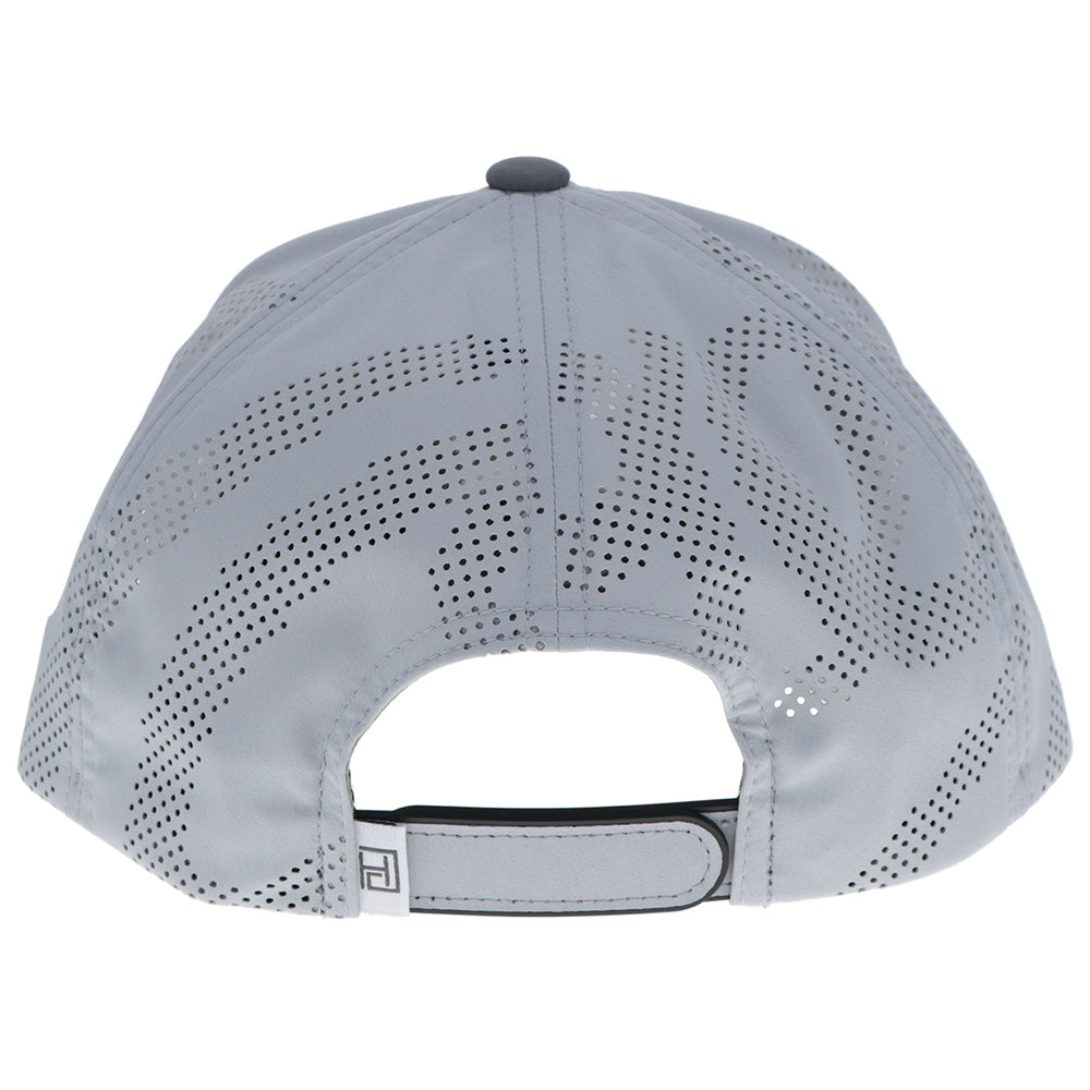 Hooey Classic Grey White Logo Hat back view with adjustable snapback closure