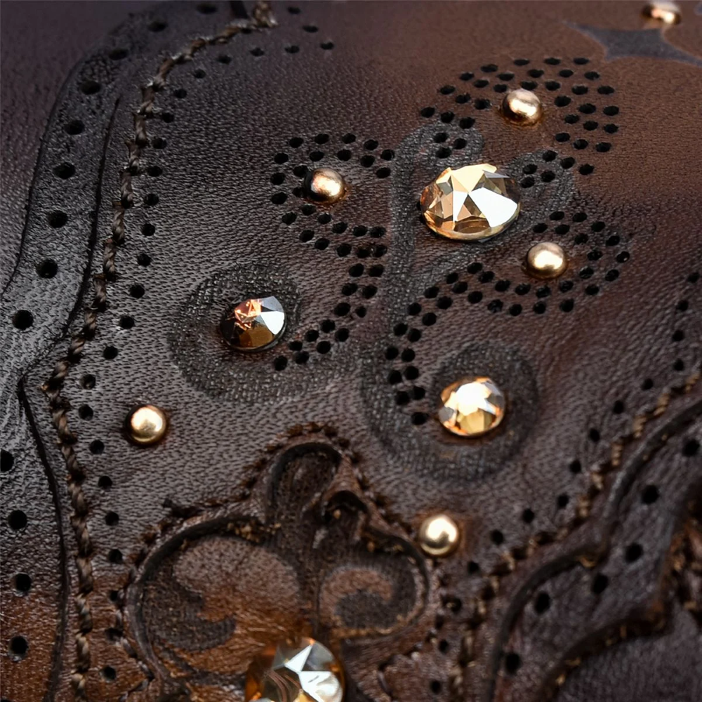 Moroni Moka Laser & Crystals Round Toe Boot