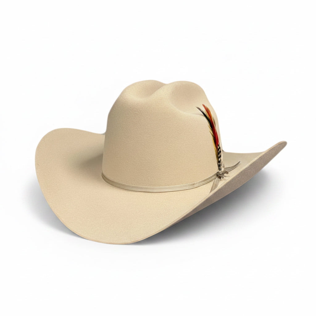 Stetson Spartan 6X Silverbelly Felt Hat front angled view in silverbelly felt