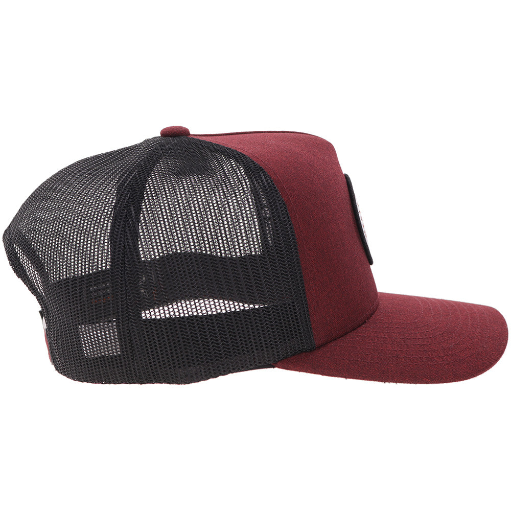 Hooey Quanah Red Black Circle Patch Hat side view with black mesh back