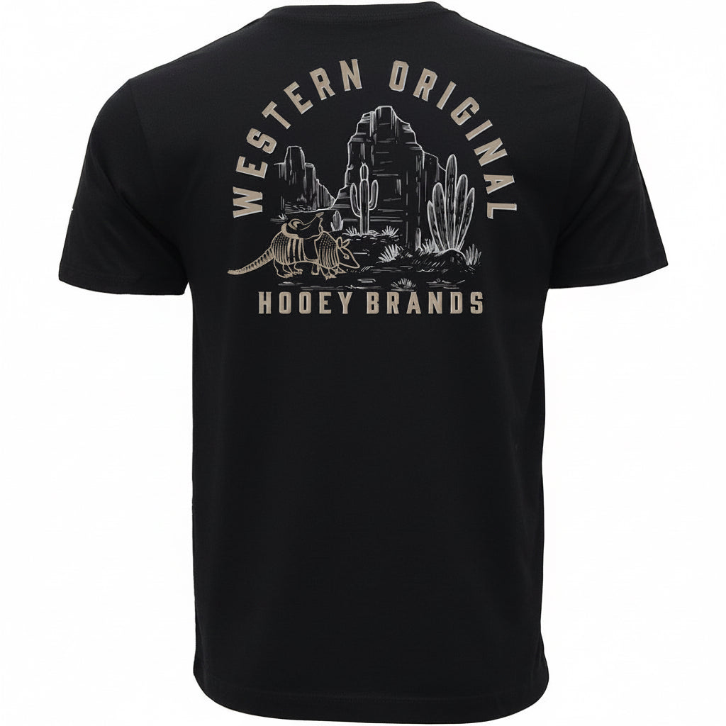 Hooey Desert Dillo T-Shirt back view in black with large desert-inspired graphic