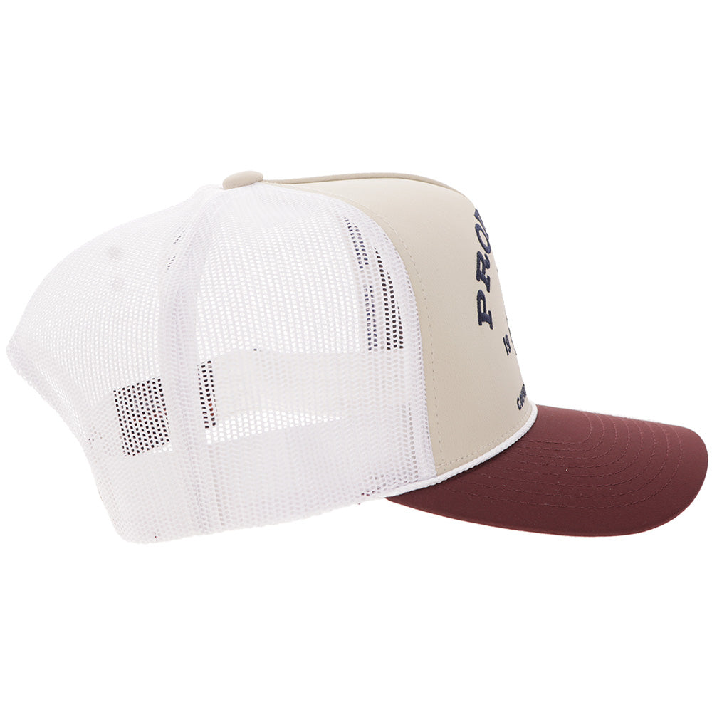 Hooey Prorodeo Tan White Hat side view with mesh back