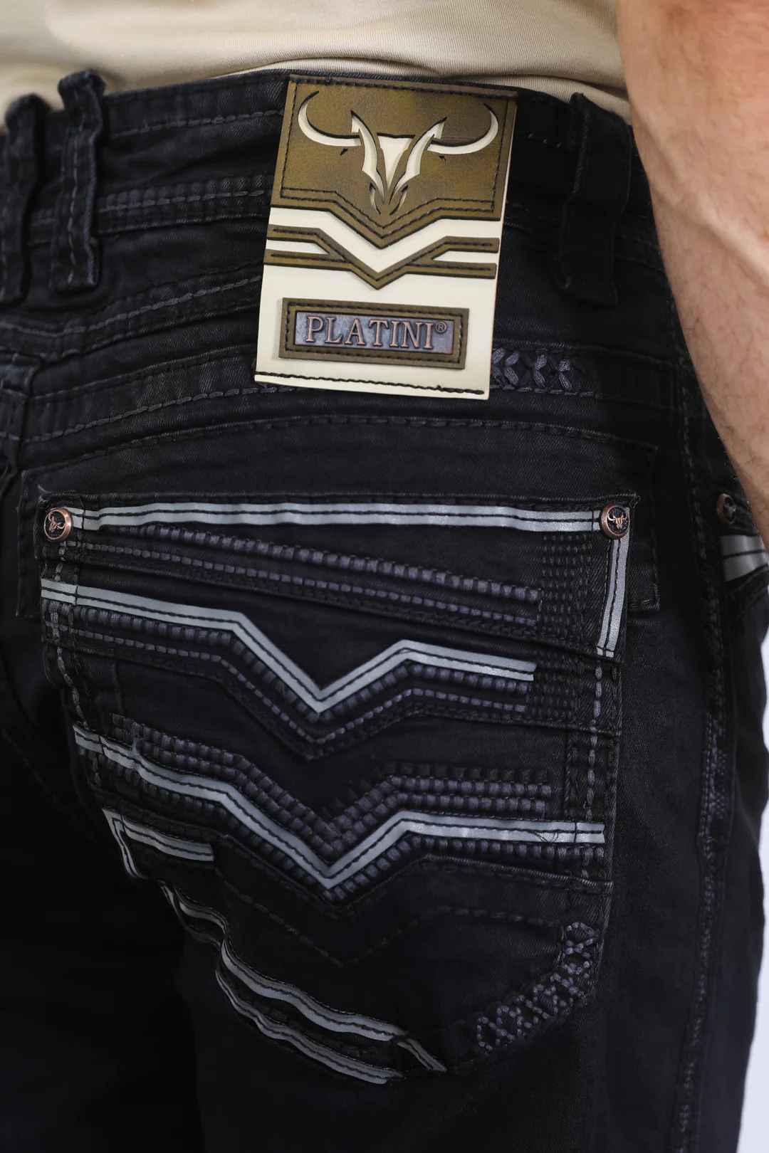 Holt Men's Black Slim Boot Cut Jeans