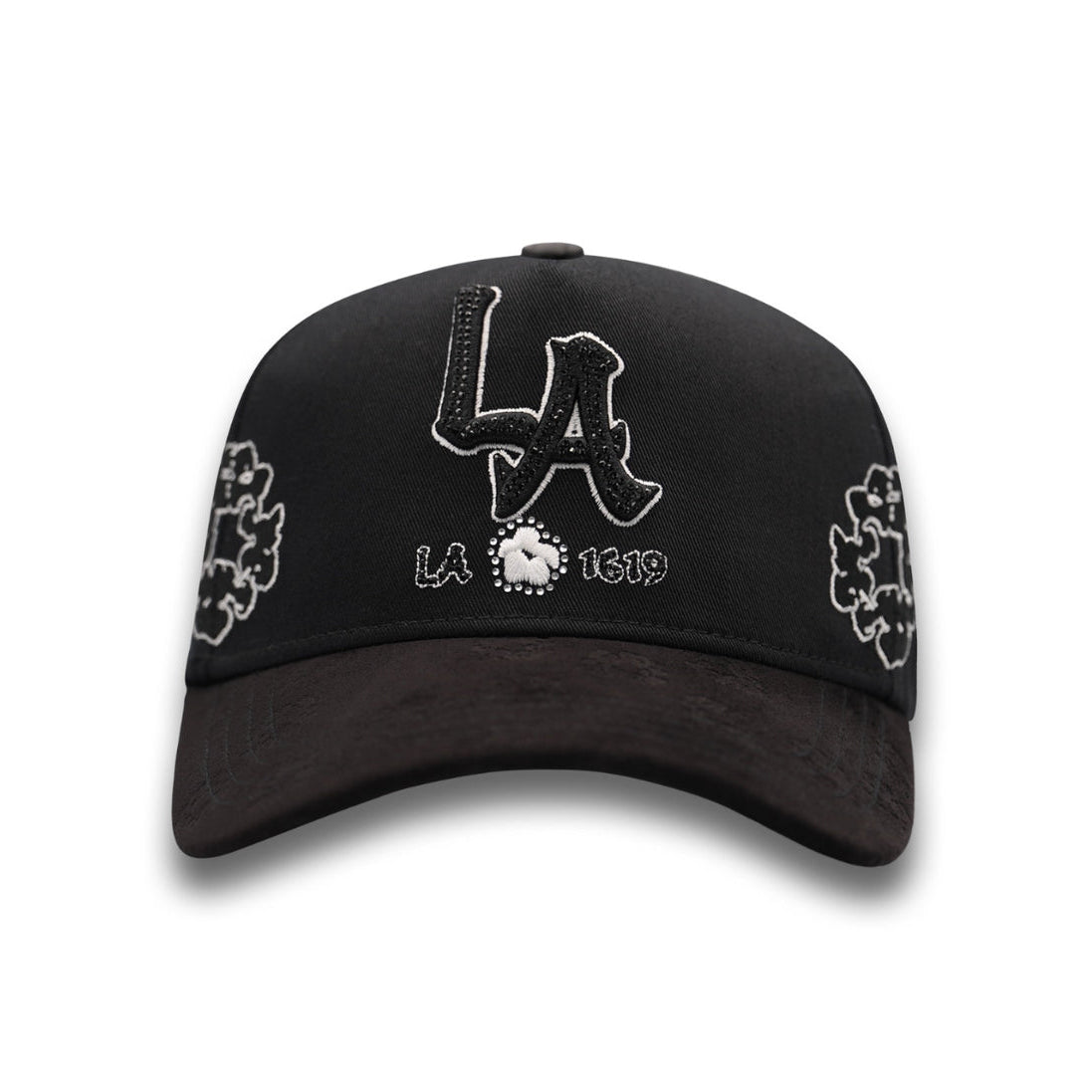 Bigg Boss LA Nuves Hat front view in black with LA logo detail