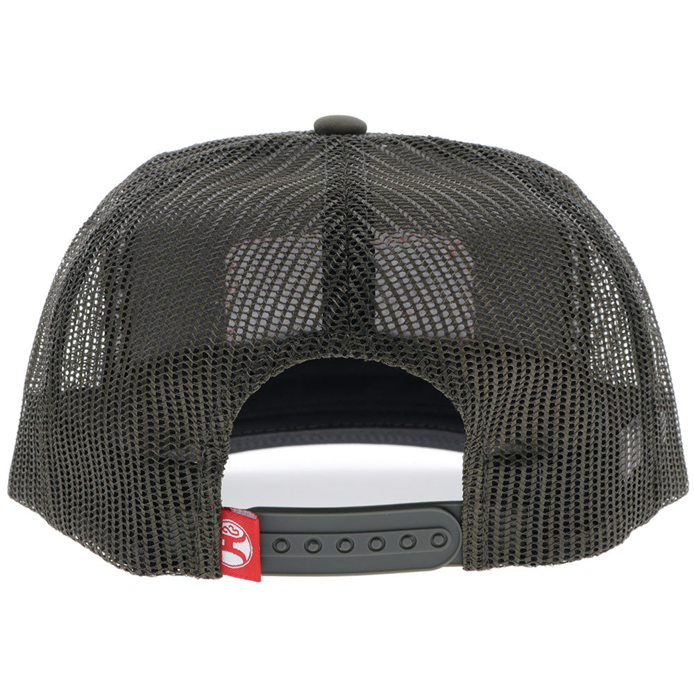 Hooey Habitat Green Rectangle Patch Hat back view with snapback closure