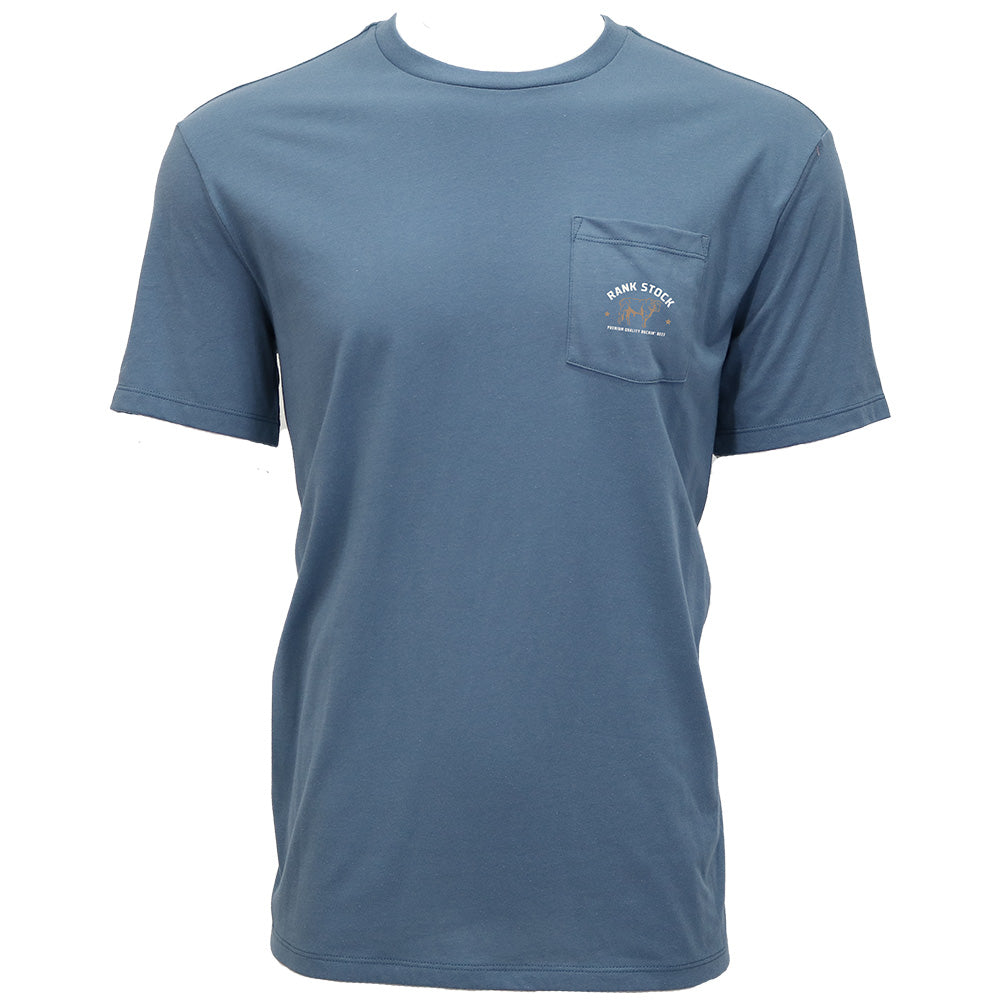 Hooey Charbray Dark Denim T-Shirt front view in dark denim blue