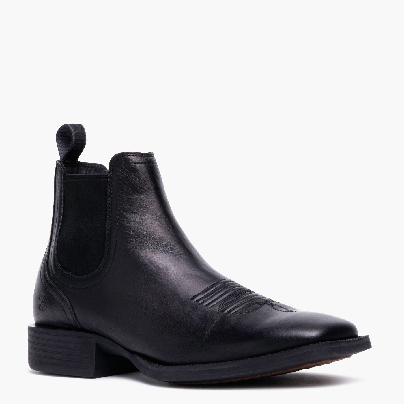 Durango Shyloh Chelsea Boot angled side view in black leather
