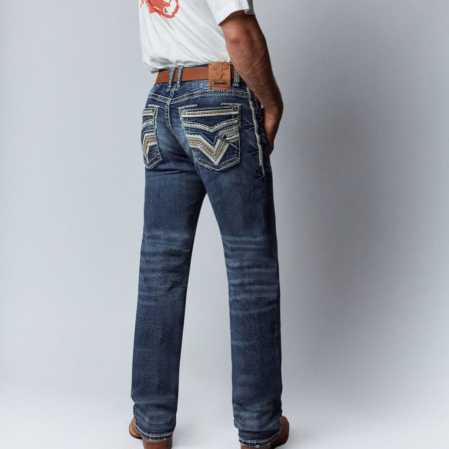 Embroidered Straight Jeans