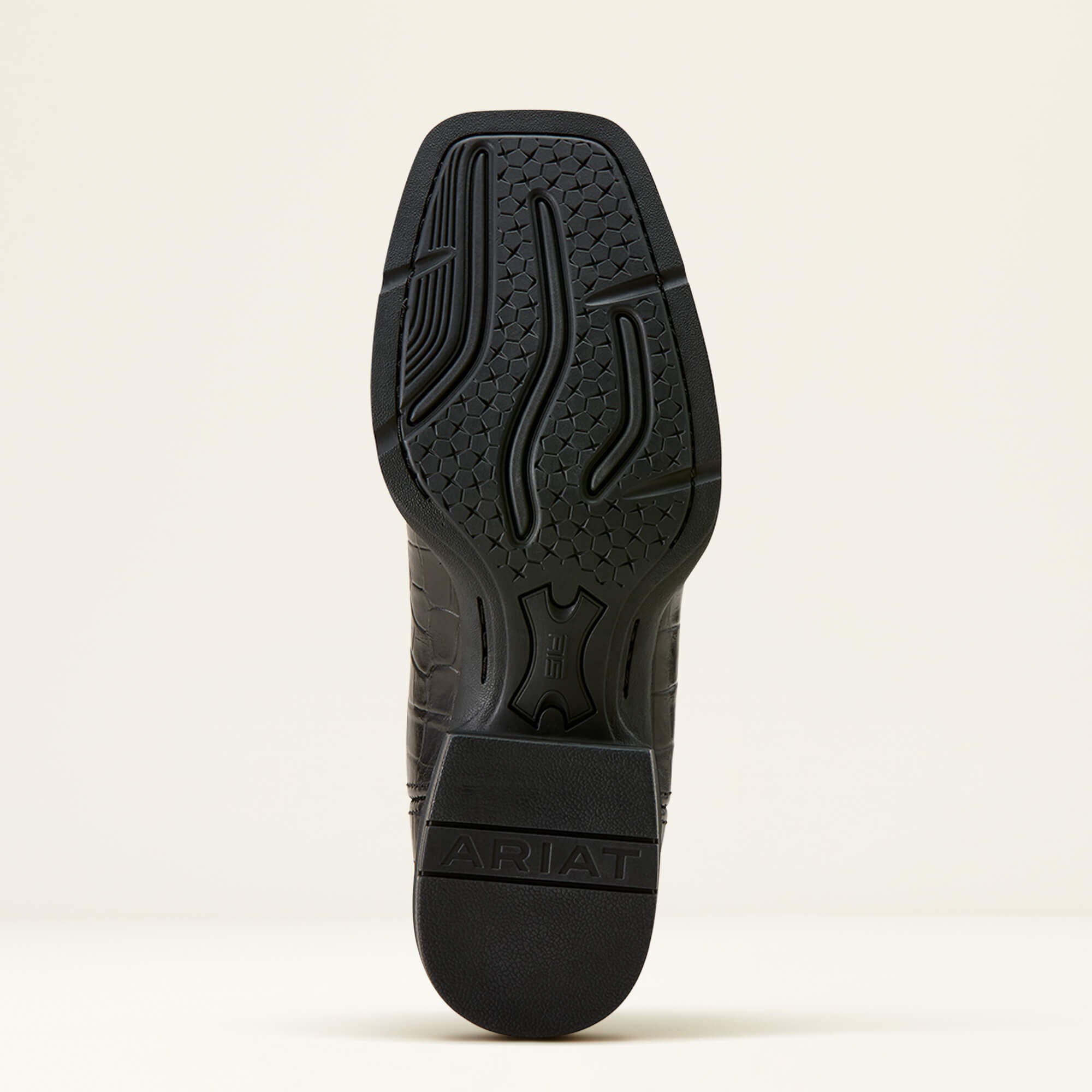Outsole view of Ariat Sport Latigo Wide Square Toe Cowboy Boot showing tread pattern