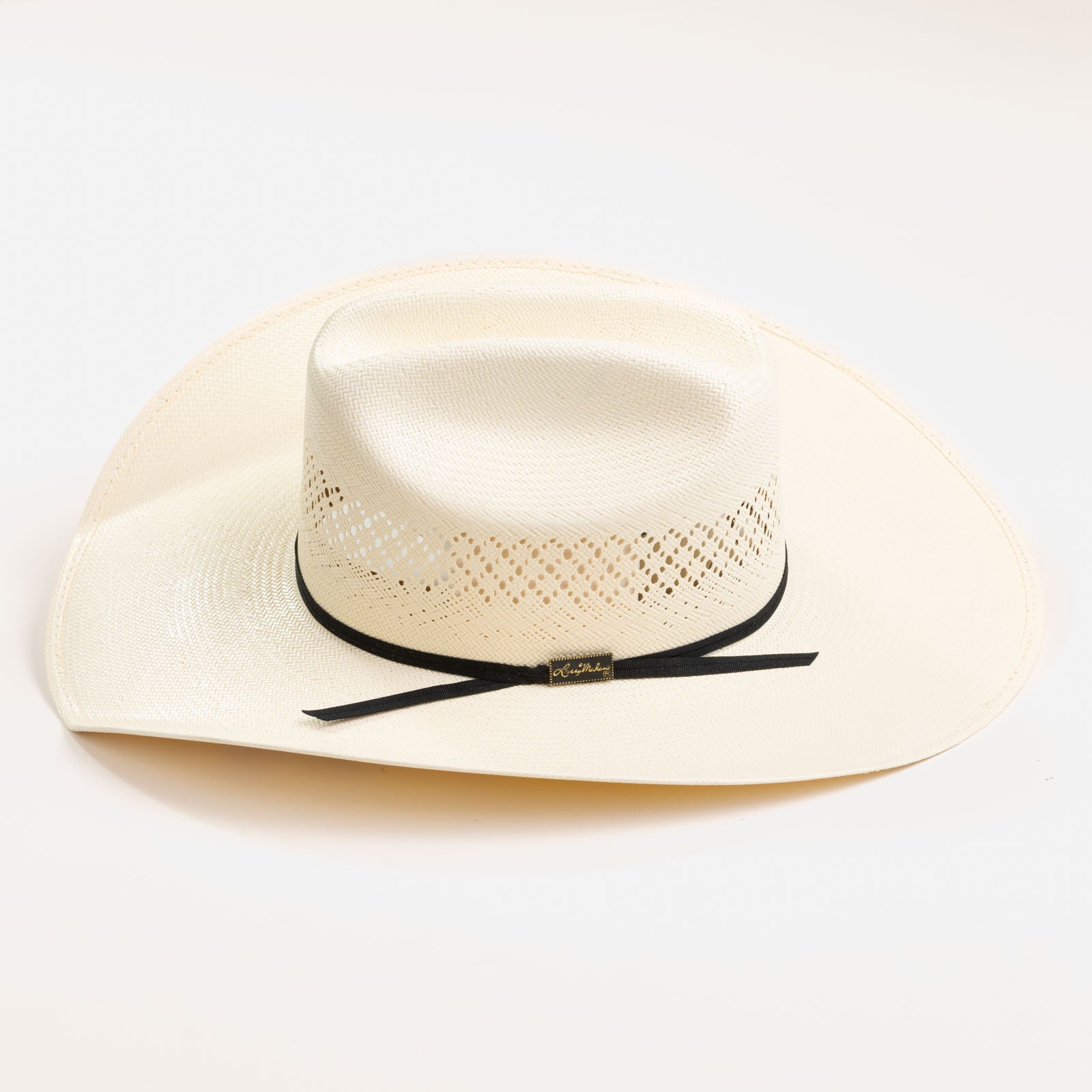 Larry Mahan 10X Cowboy Weston Straw Hat side view in natural straw