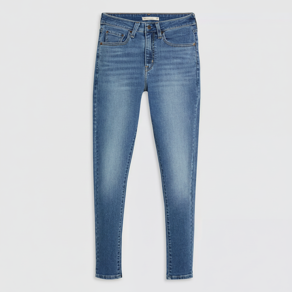 Full front view of Levi’s 721 High-Rise Skinny Women’s Jeans laid flat