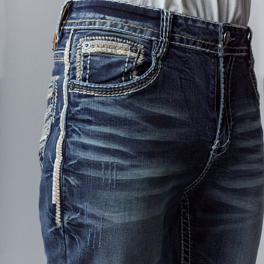 Embroidered Straight Jeans