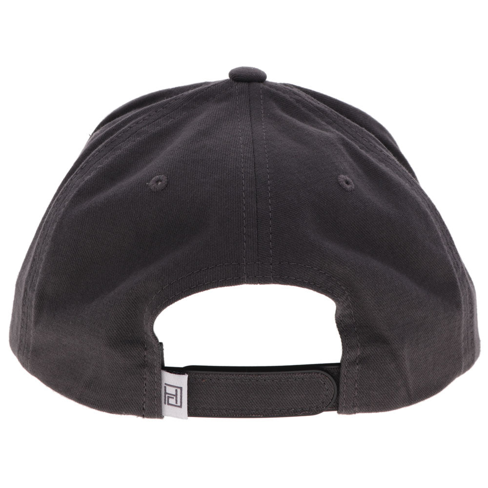 Hooey Western Swing Grey White Embroidered Logo Hat back view with adjustable strap