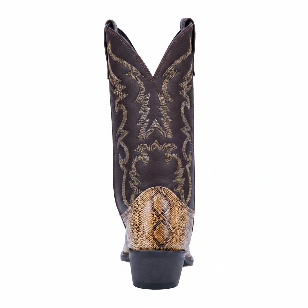 Laredo Monty Western Boot back view with stitched shaft detail