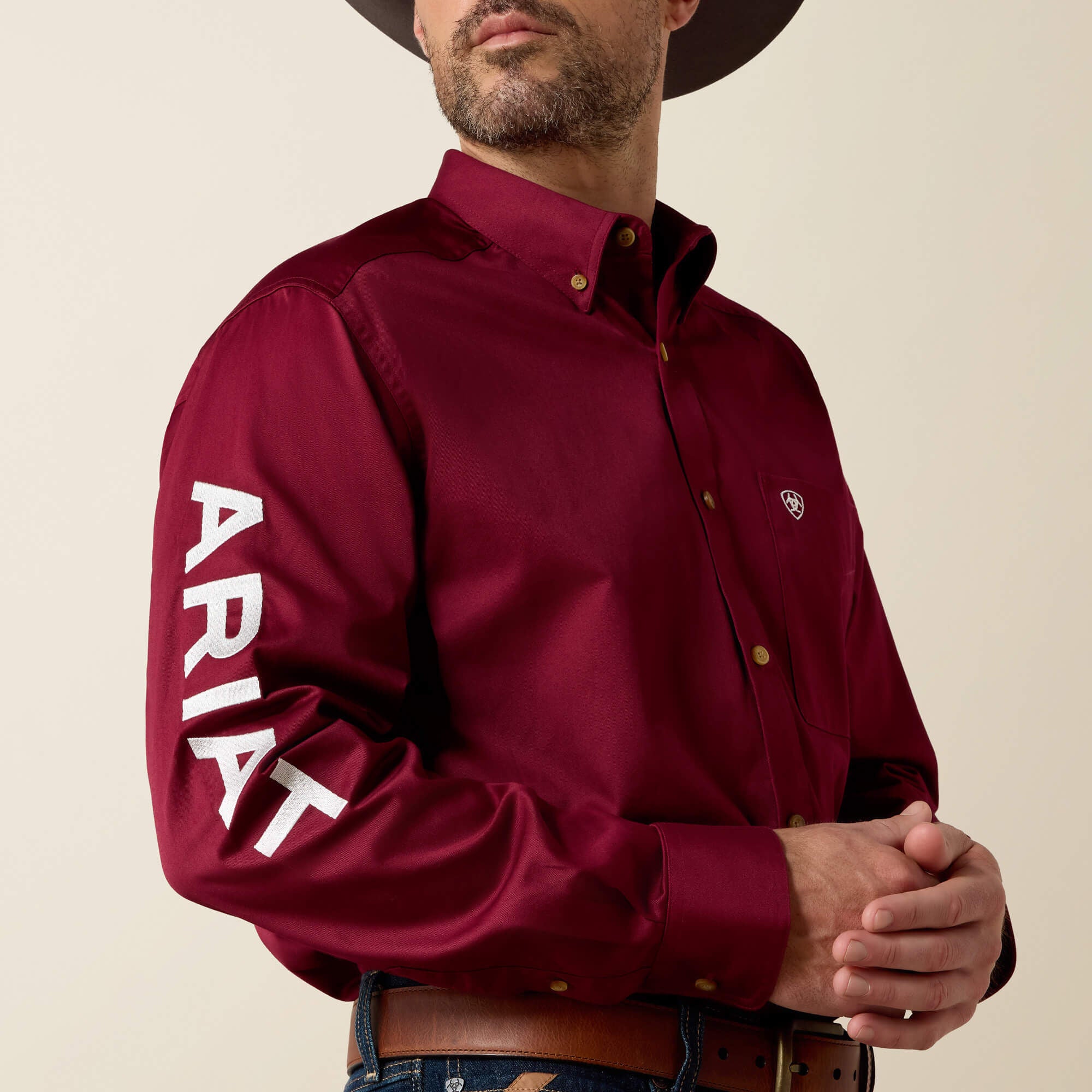 Camisa clásica de sarga con logotipo del equipo