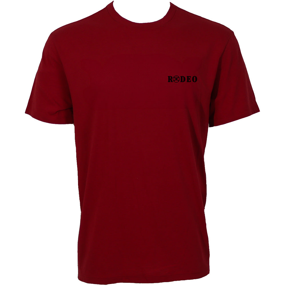 Hooey Rodeo Round Up Red T-Shirt front view in red