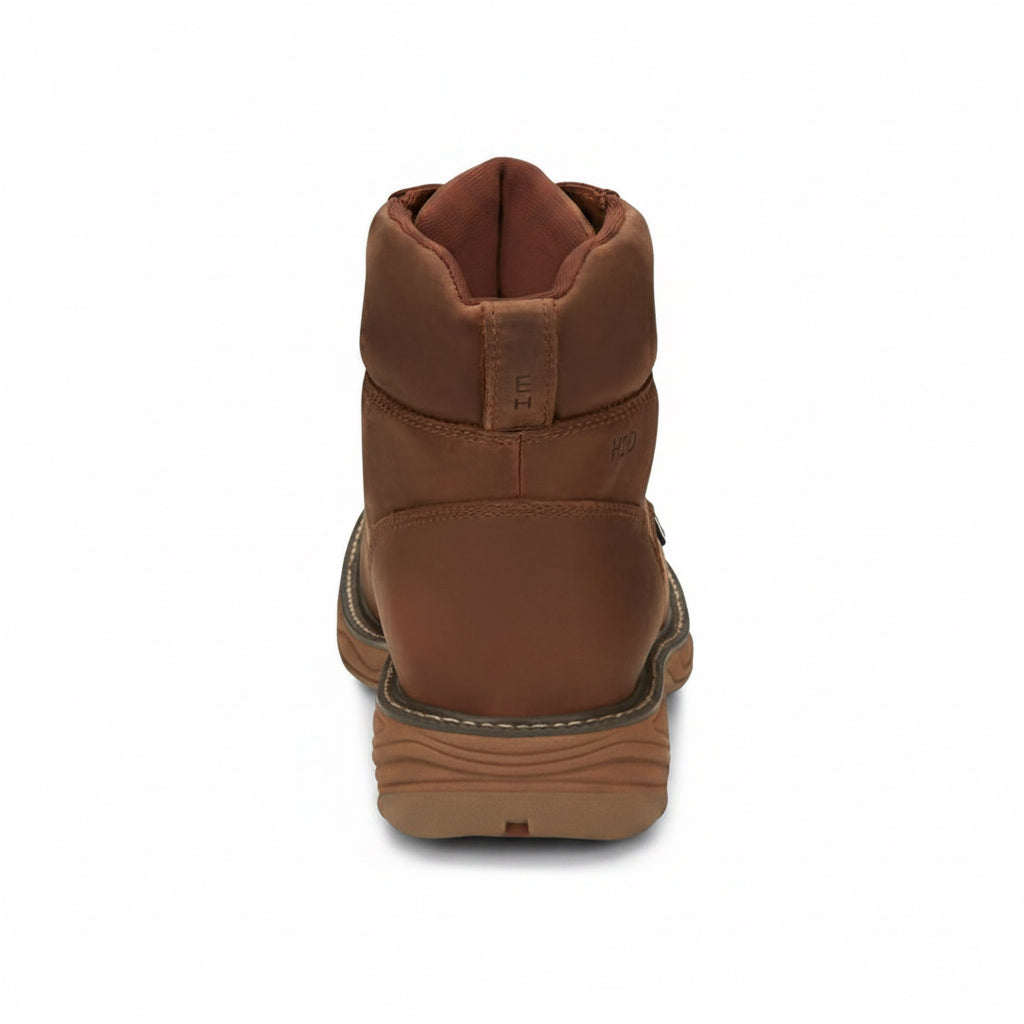 Back view of Justin Rush 6 Inch Waterproof Boot