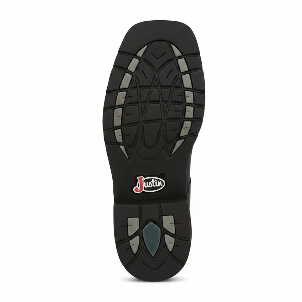 Outsole view of Justin Driller 11 Inch Work Boot