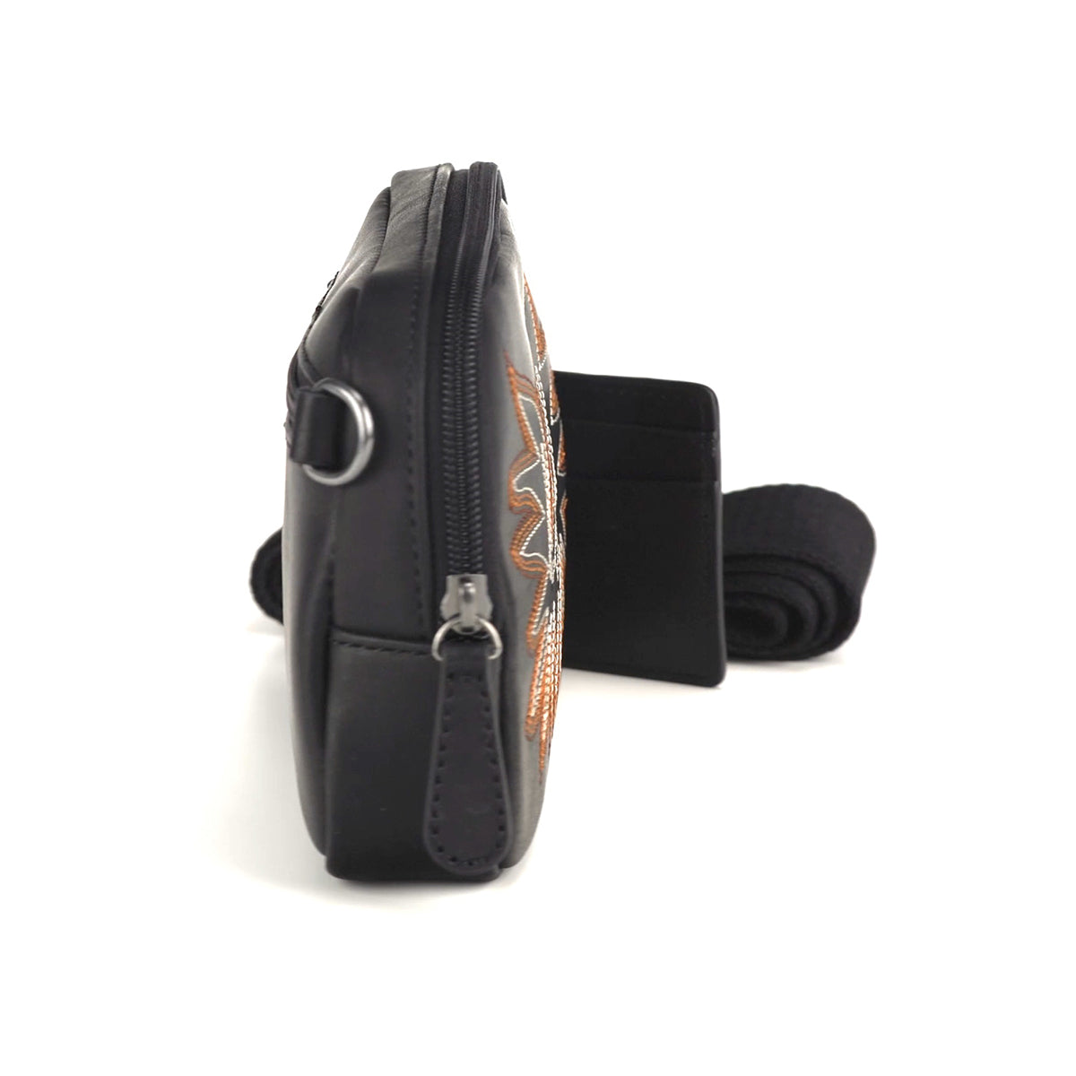 Side profile of Ariat Ladies Black Casanova Collection Belt Bag