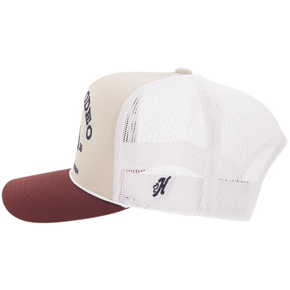 Hooey Prorodeo Tan White Hat side view with mesh back